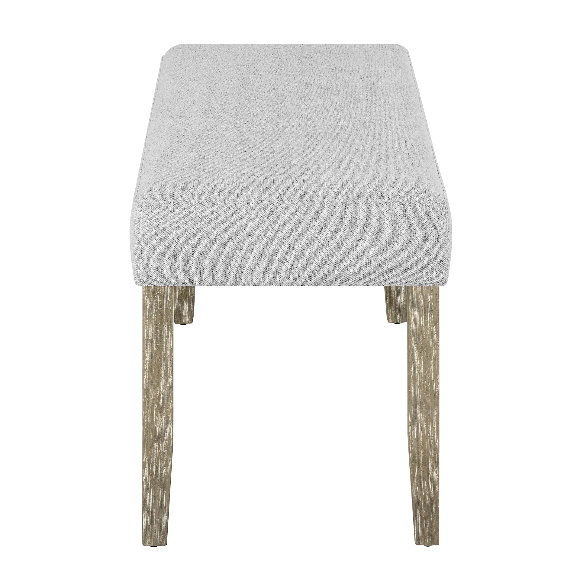 1pc Contemporary Upholstered Dining Bench Beige Gray Finish Dining Room Living Room Wooden Furniture