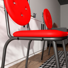 4-piece bar stools, faux leather dining chairs with waterproof surface and metal legs, easy to assemble, suitable for kitchen, dining room and living room