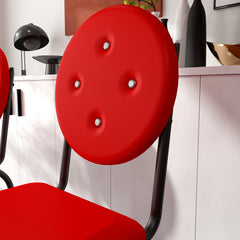 4-piece bar stools, faux leather dining chairs with waterproof surface and metal legs, easy to assemble, suitable for kitchen, dining room and living room