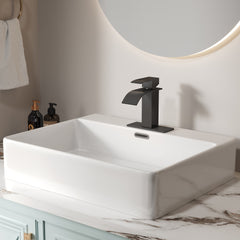 Bothwa Home 6" CUPC Certified Harlow Single Handle Bathroom Sink Faucet (Matt Black Finish)