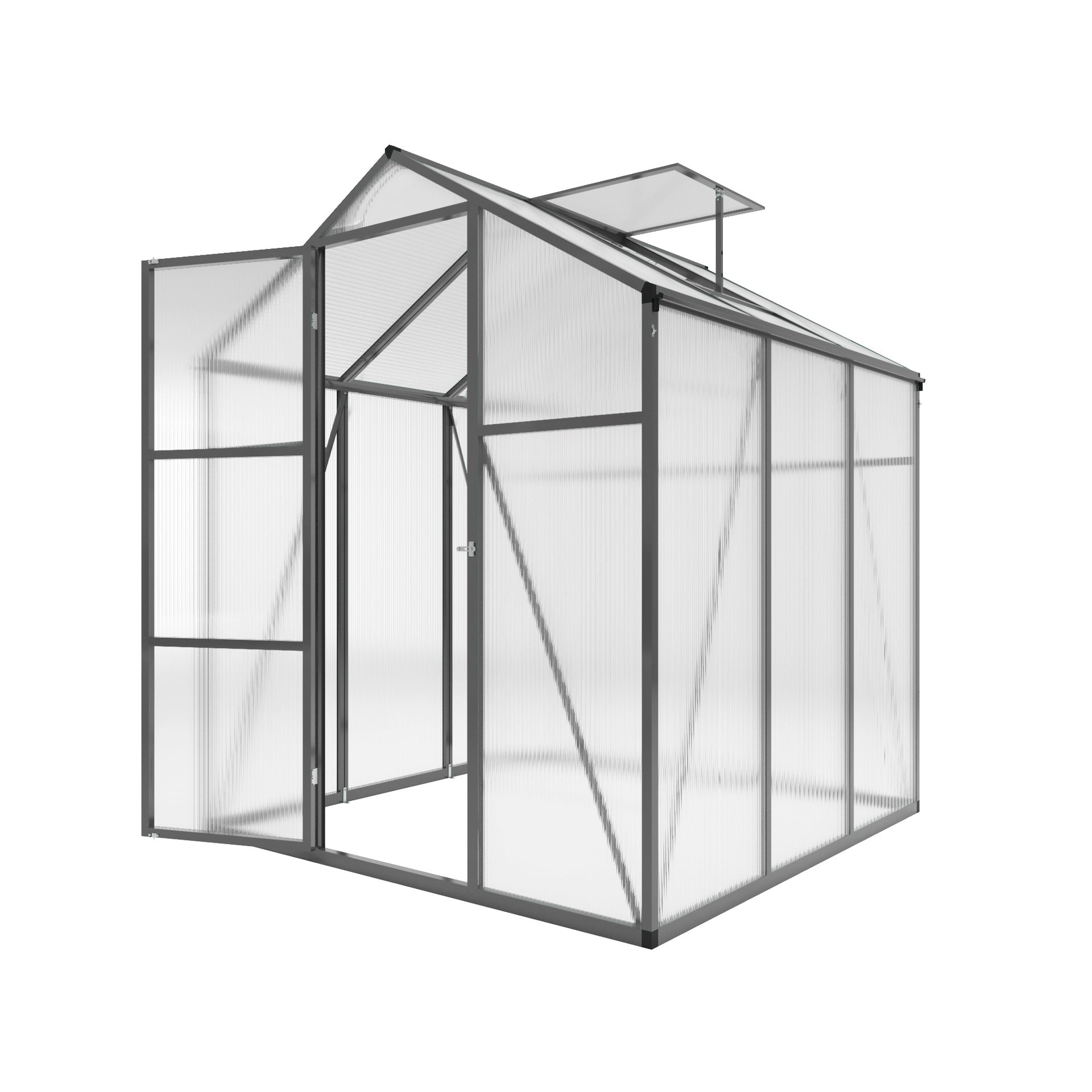 Newly marketed Gain height windproofaluminum greenhouse 6x6 FT Polycarbonate Greenhouse Raised Base and Anchor Aluminum Heavy Duty Walk-in Greenhouses for Outdoor Backyard in All Season