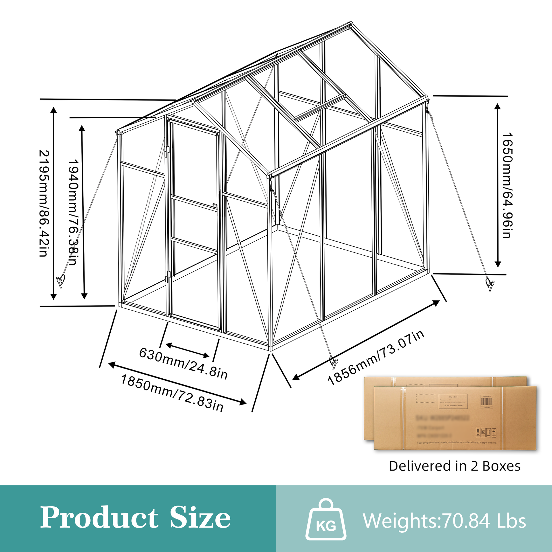 Newly marketed Gain height windproofaluminum greenhouse 6x6 FT Polycarbonate Greenhouse Raised Base and Anchor Aluminum Heavy Duty Walk-in Greenhouses for Outdoor Backyard in All Season