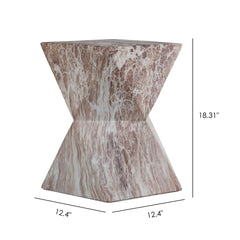Cement Outdoor End Tables for Patio, GardenAccent Table Faux Terrazzo Accent Table, Modern Small Round Side Tablefor Outside, Tree Stump Garden Stool DrumTable indoor and Outdoor