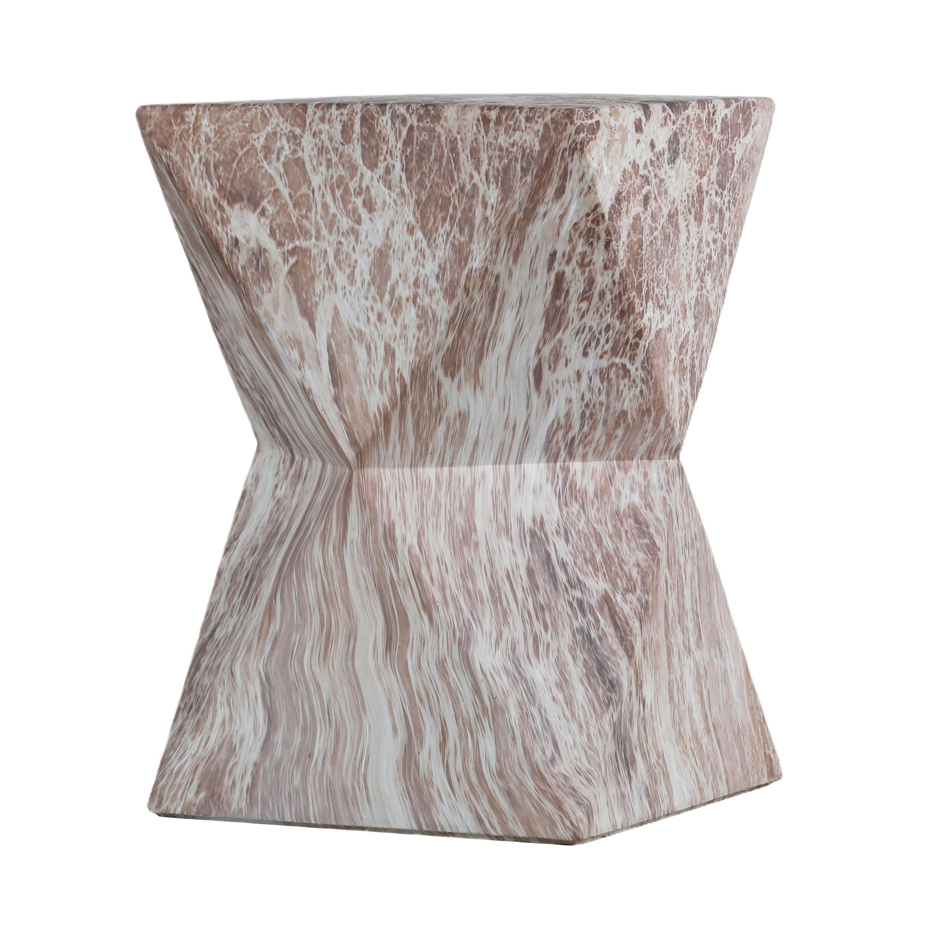 Cement Outdoor End Tables for Patio, GardenAccent Table Faux Terrazzo Accent Table, Modern Small Round Side Tablefor Outside, Tree Stump Garden Stool DrumTable indoor and Outdoor