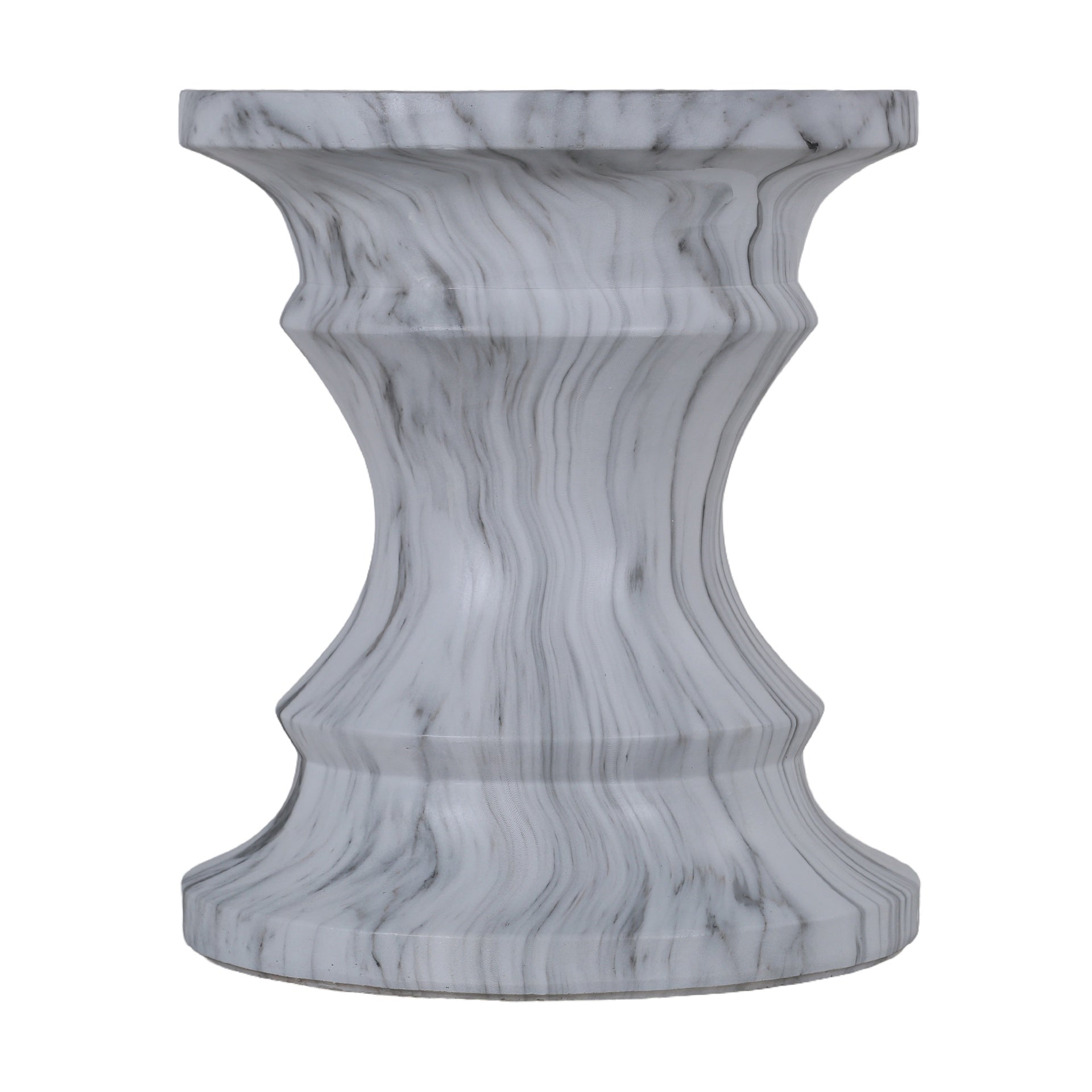 Cement Outdoor End Tables for Patio, GardenAccent Table Faux Terrazzo Accent Table, Modern Small Round Side Tablefor Outside, Tree Stump Garden Stool DrumTable indoor and Outdoor