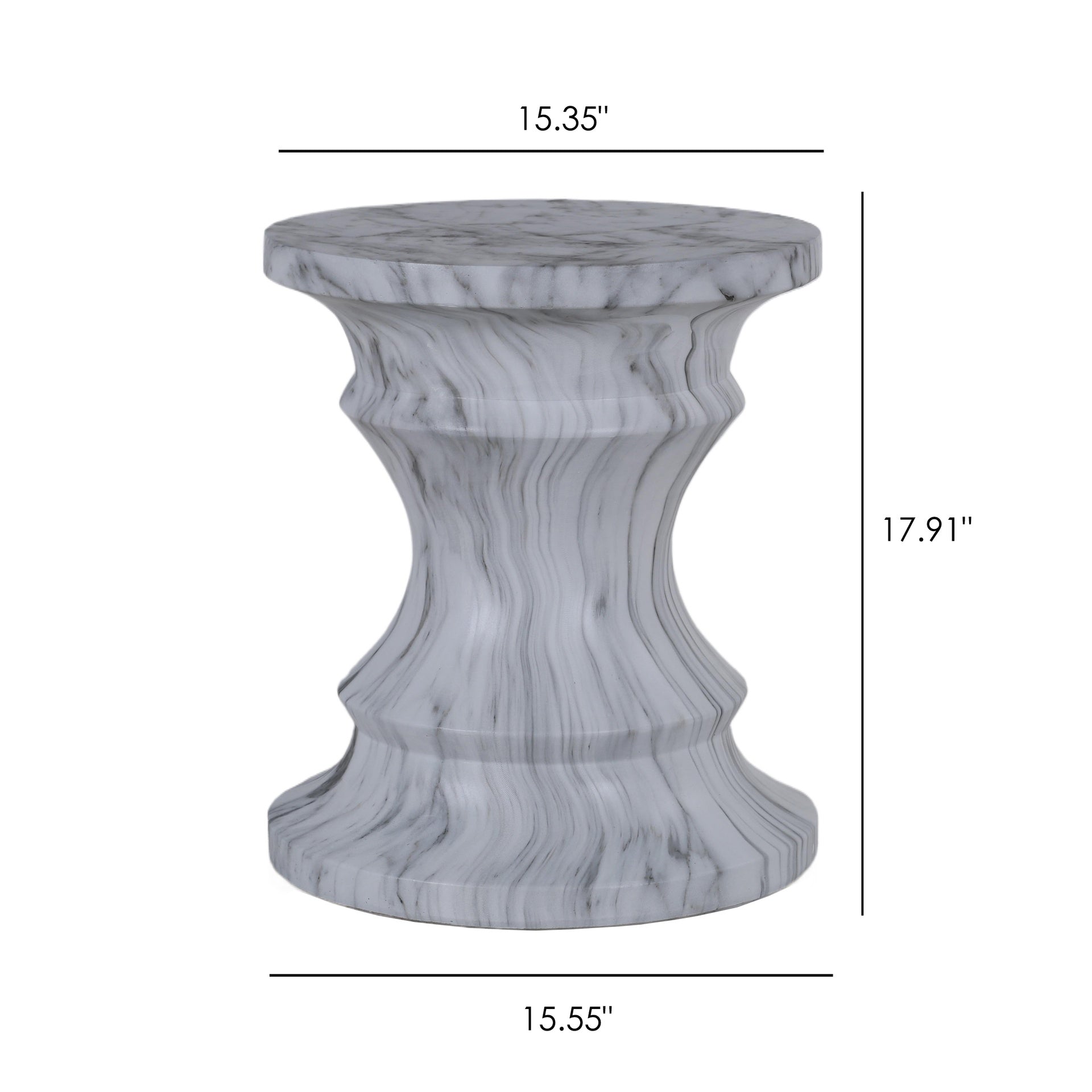 Cement Outdoor End Tables for Patio, GardenAccent Table Faux Terrazzo Accent Table, Modern Small Round Side Tablefor Outside, Tree Stump Garden Stool DrumTable indoor and Outdoor