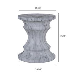 Cement Outdoor End Tables for Patio, GardenAccent Table Faux Terrazzo Accent Table, Modern Small Round Side Tablefor Outside, Tree Stump Garden Stool DrumTable indoor and Outdoor