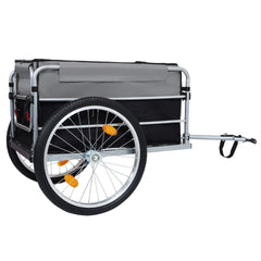 Bike Cargo Trailer, Aluminum Luggage Cart,Heavy Duty 220 lbs Bicycle Wagon Cart, 20" Whee,l Folding Groceries Hauler with Safe Hitch System, Removable Cover, Oxford Fabric for Cycling Travel