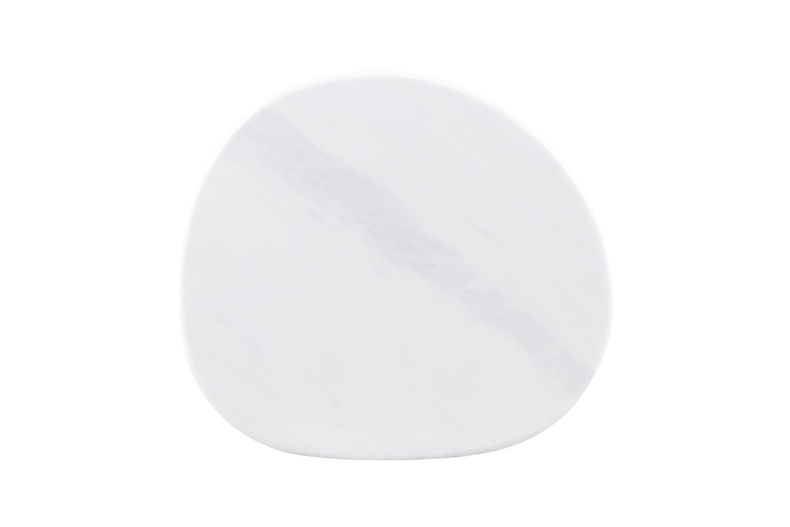 Contemporary Style 1pc Side Table Sintered Stone Top Gold Legs Soft Corner Edges White And Matte Gold Finish