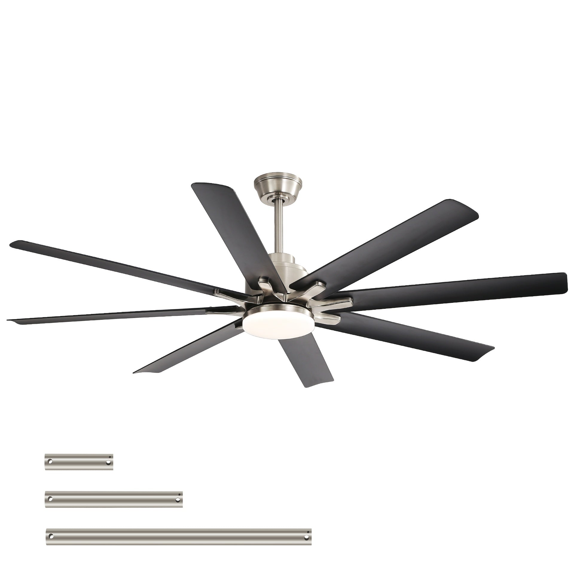 52-Inch Smart Ceiling Fan With Lights,6 Wind Speed,With 8 Black ABS Blades,Voice Remote,Fan For Bedroom,Living Room,Patio,Kitchen