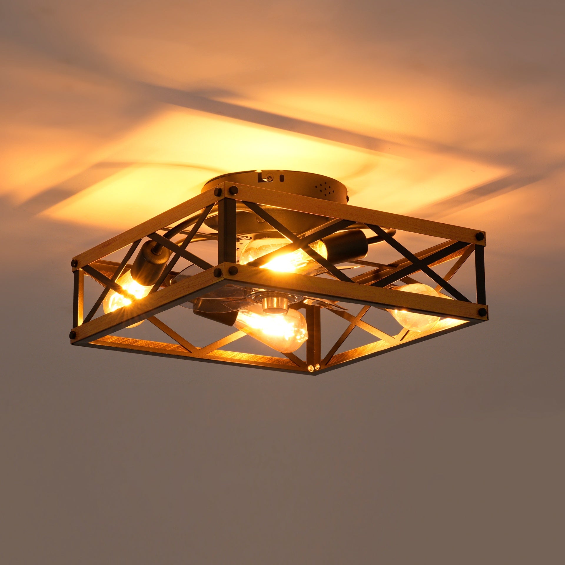 22.6''   Flush Mount   Ceiling Fan  ,Reversible Motor, DC Remote Control,7 PCS PC Blades,6 Speed Ceiling Fan,Timing, for  Bedroom Kitchen Living Room--NOT Included Bulbs