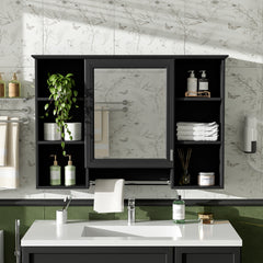 3-in-1 Bathroom Mirror Cabinet, 42 inch Wall Mounted Medicine Cabinet with Adjustable Shelf & Soft Close Door, High-Define Mirror with Storage for Bathroom Vanity