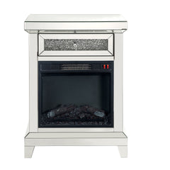Noralie Mirrored & Faux Diamonds Fireplace(Assembled)