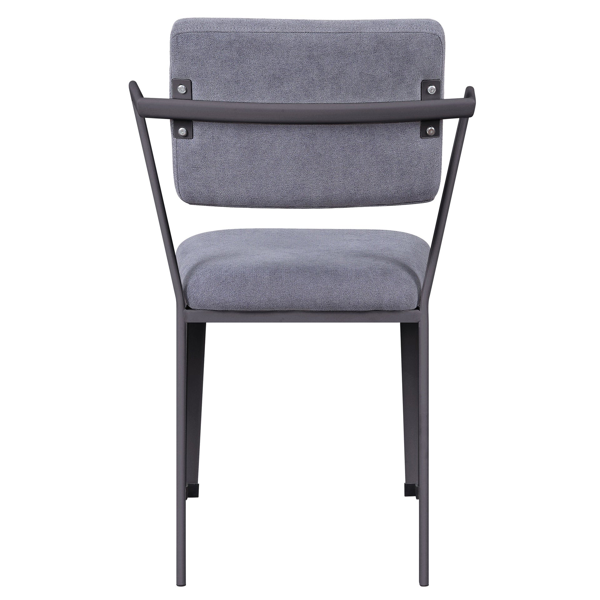 Grey and Gunmetal Open Back Dinning Chairs (Set of 2)