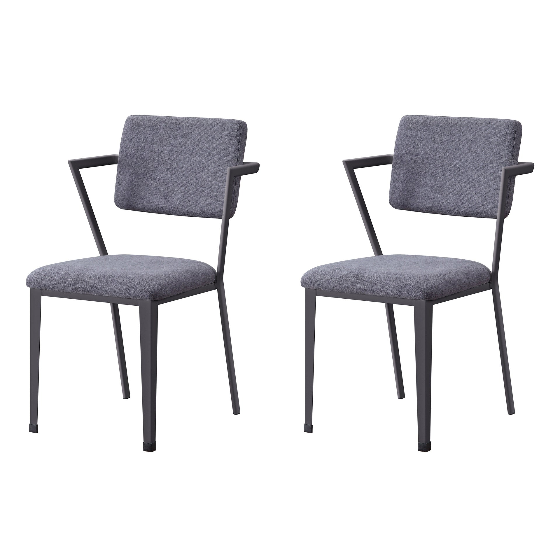 Grey and Gunmetal Open Back Dinning Chairs (Set of 2)
