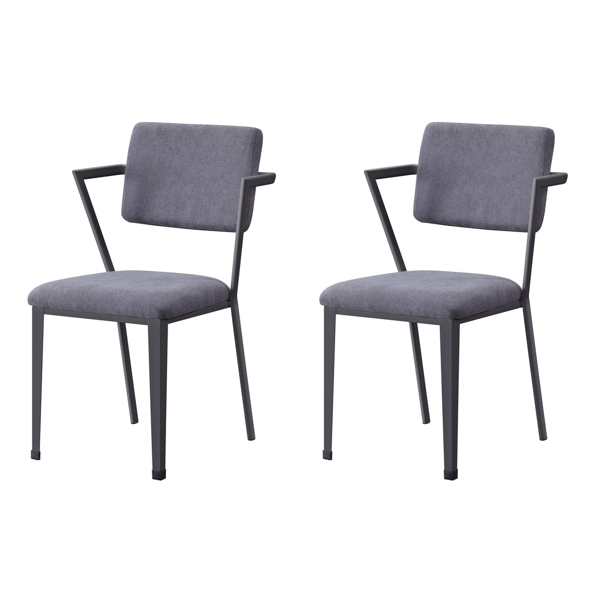 Grey and Gunmetal Open Back Dinning Chairs (Set of 2)