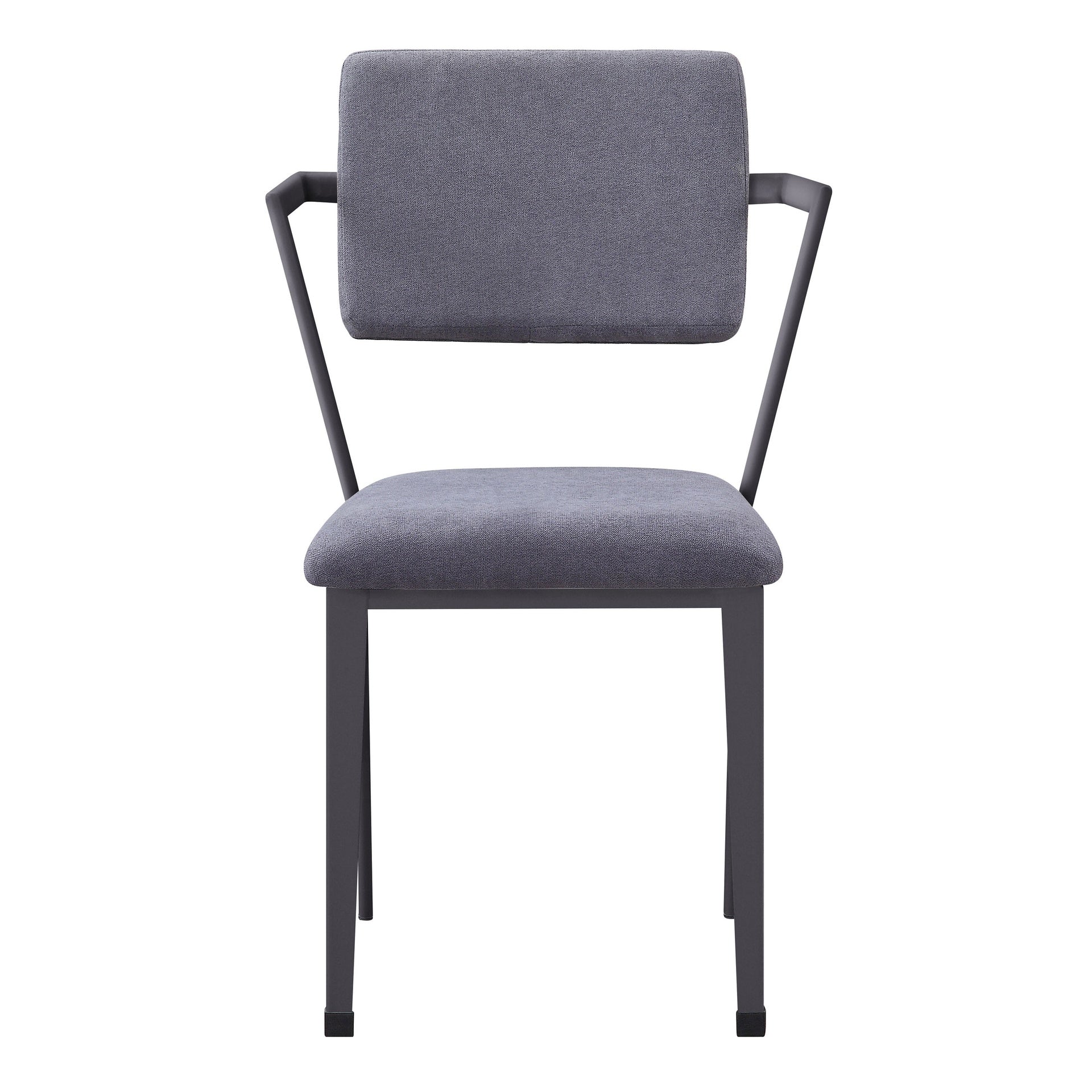 Grey and Gunmetal Open Back Dinning Chairs (Set of 2)