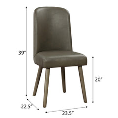 Grey and Grey Oak Upholstered Back Side Chairs (Set of 2)