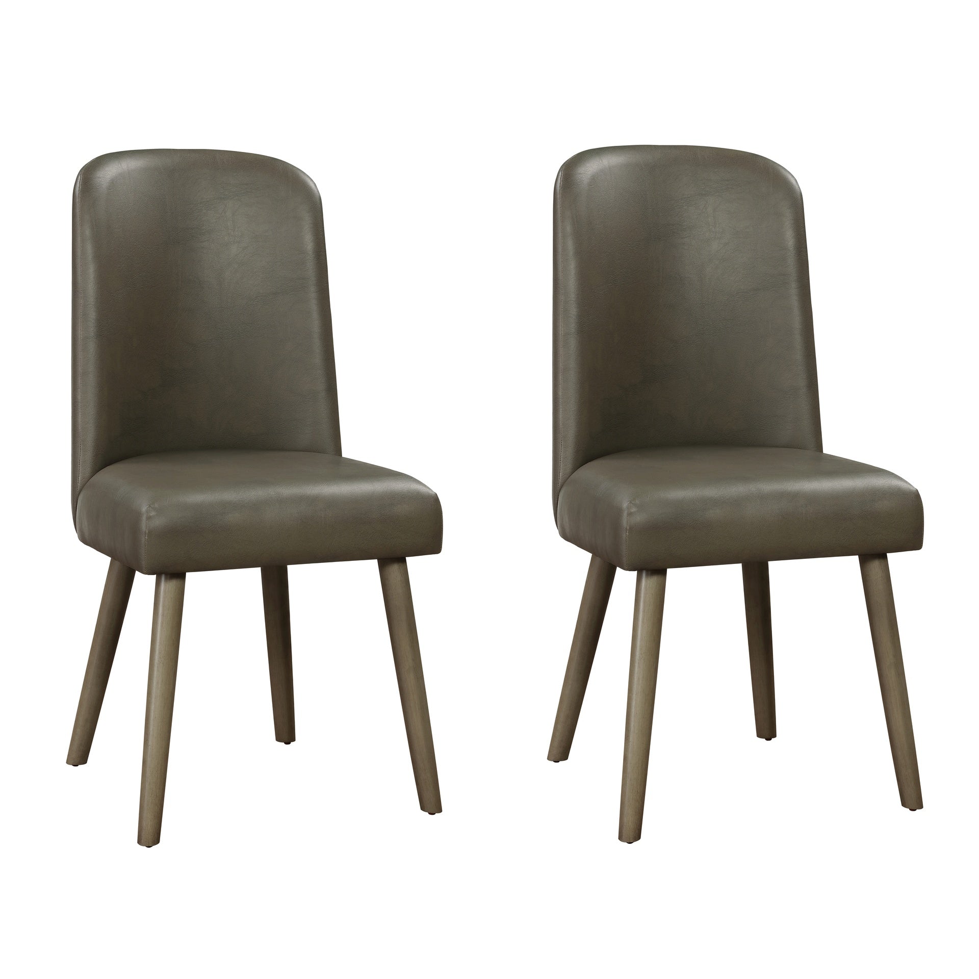 Grey and Grey Oak Upholstered Back Side Chairs (Set of 2)