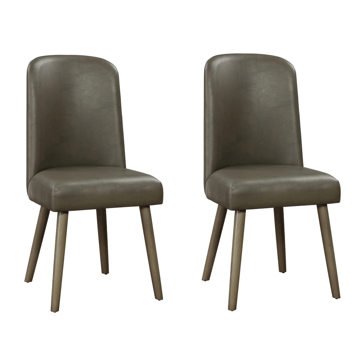 Grey and Grey Oak Upholstered Back Side Chairs (Set of 2)