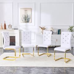 Set of 2,Retro alligator skin Upholstered dining chairs,with Crystal buckle design and Faux Leather design,a touch of elegance and mystery to the dining area,Gilded metal bow leg