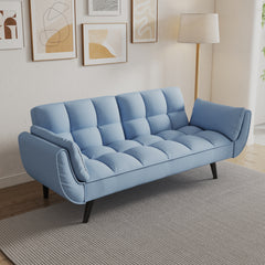 74 "blue sofa Soft two armrests throw pillow pillow comfortable fit apartment bedroom small space