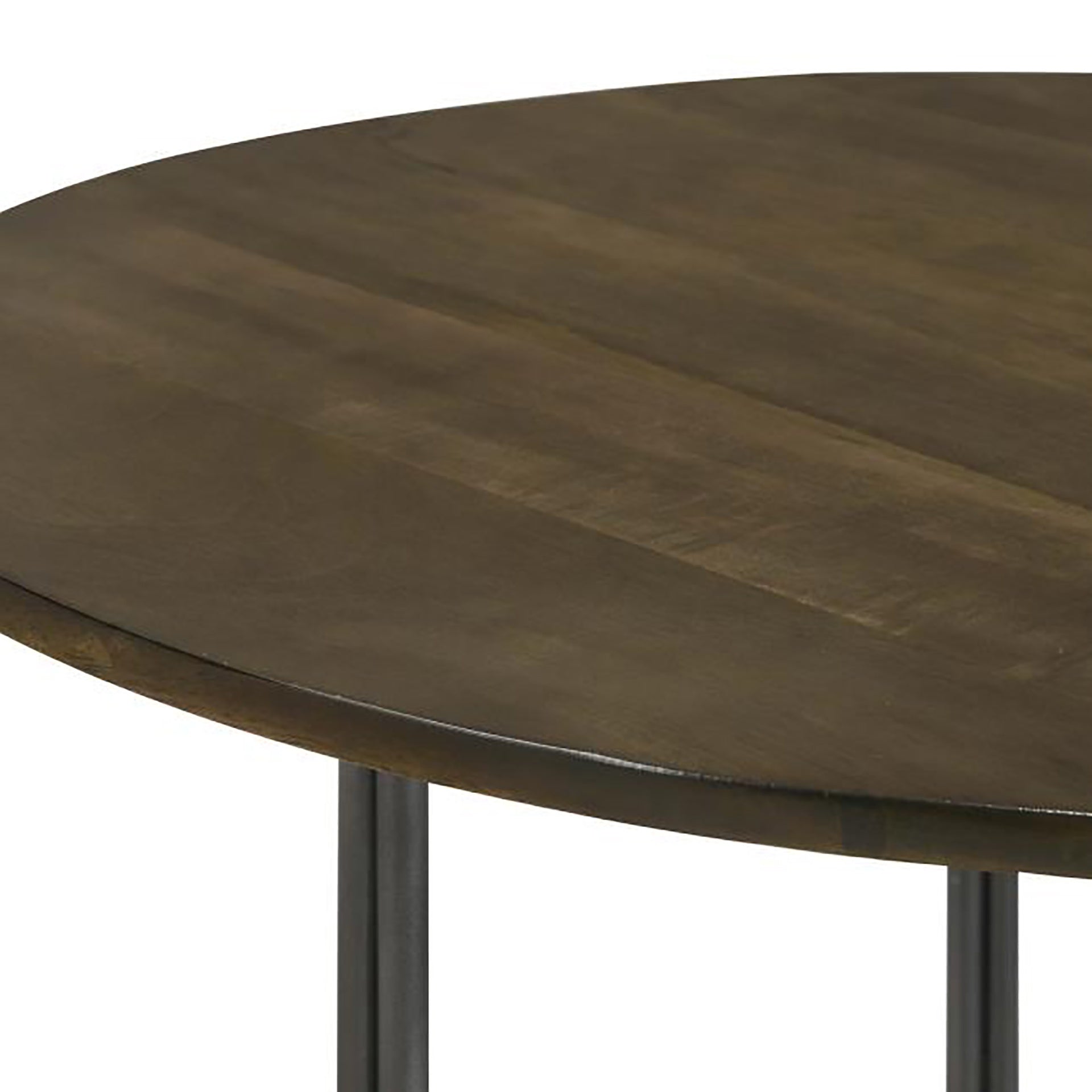 Natural and Gunmetal Top Accent Table