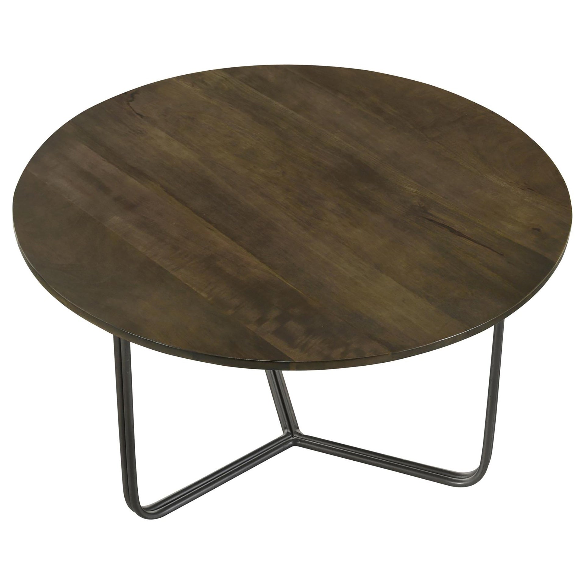 Natural and Gunmetal Top Accent Table