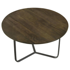 Natural and Gunmetal Top Accent Table