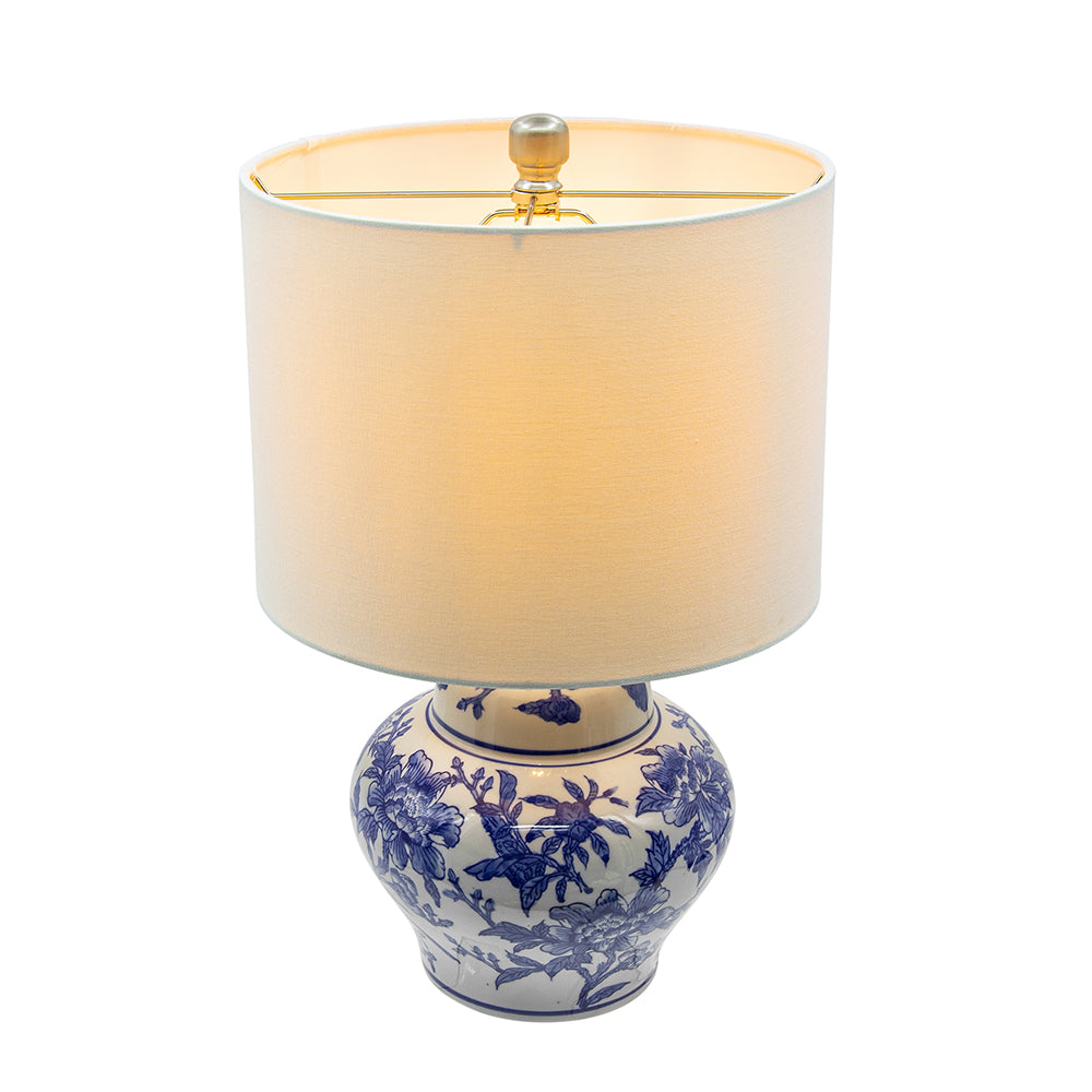 D12x19.3" Blue and White Ceramic Vase Lamp
