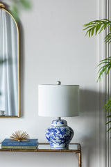 D12x19.3" Blue and White Ceramic Vase Lamp