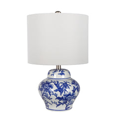 D12x19.3" Blue and White Ceramic Vase Lamp