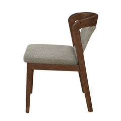 Upholstered Backrest Armless Dining Chairs (Walnut+Light Brown)