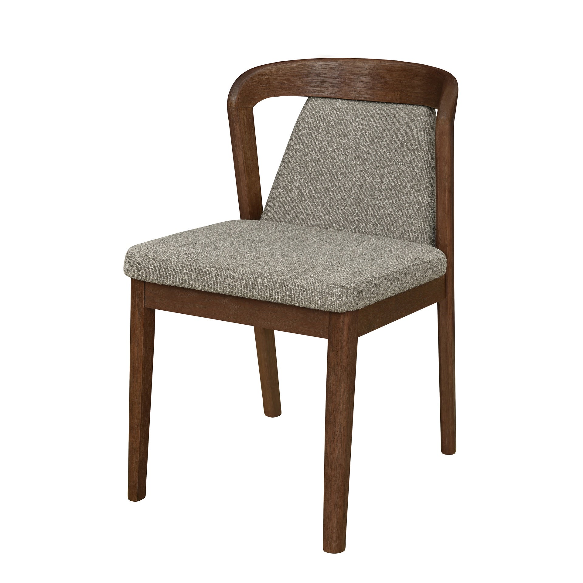 Upholstered Backrest Armless Dining Chairs (Walnut+Light Brown)