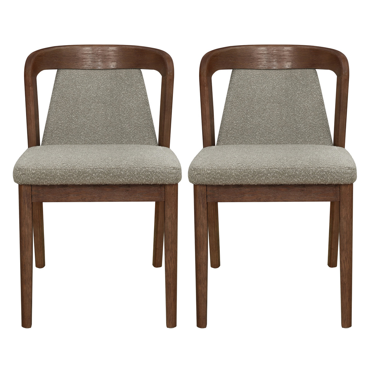 Upholstered Backrest Armless Dining Chairs (Walnut+Light Brown)