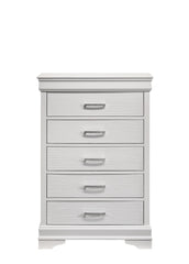 Modern 5 Drawers Chest made with Wood in White