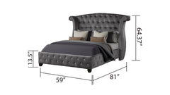 SOPHIA Crystal Tufted Full Bed Made With Wood In Color Gray(NJ INVENTORY)