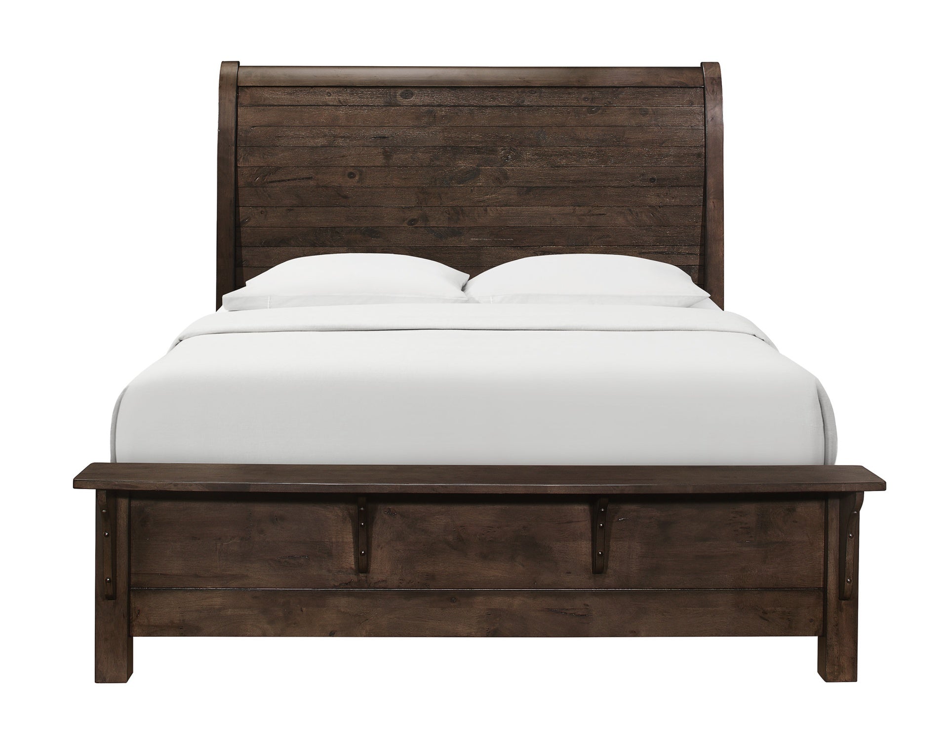 Brown Queen Sleigh Bed