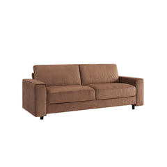 Modern Minimalist 3-Seater Corduroy Sofa, Brown, Suitable for Daily Home Use