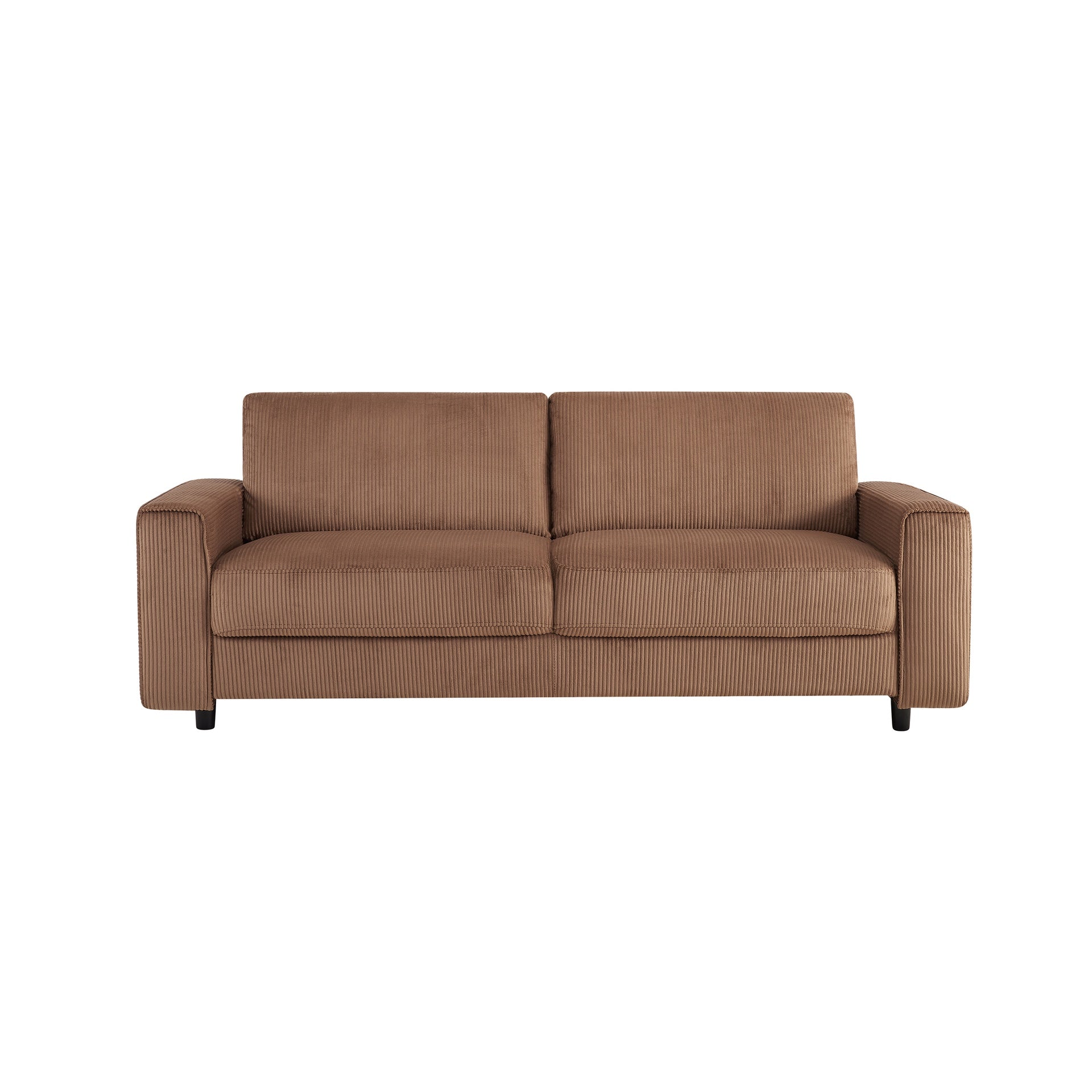 Modern Minimalist 3-Seater Corduroy Sofa, Brown, Suitable for Daily Home Use