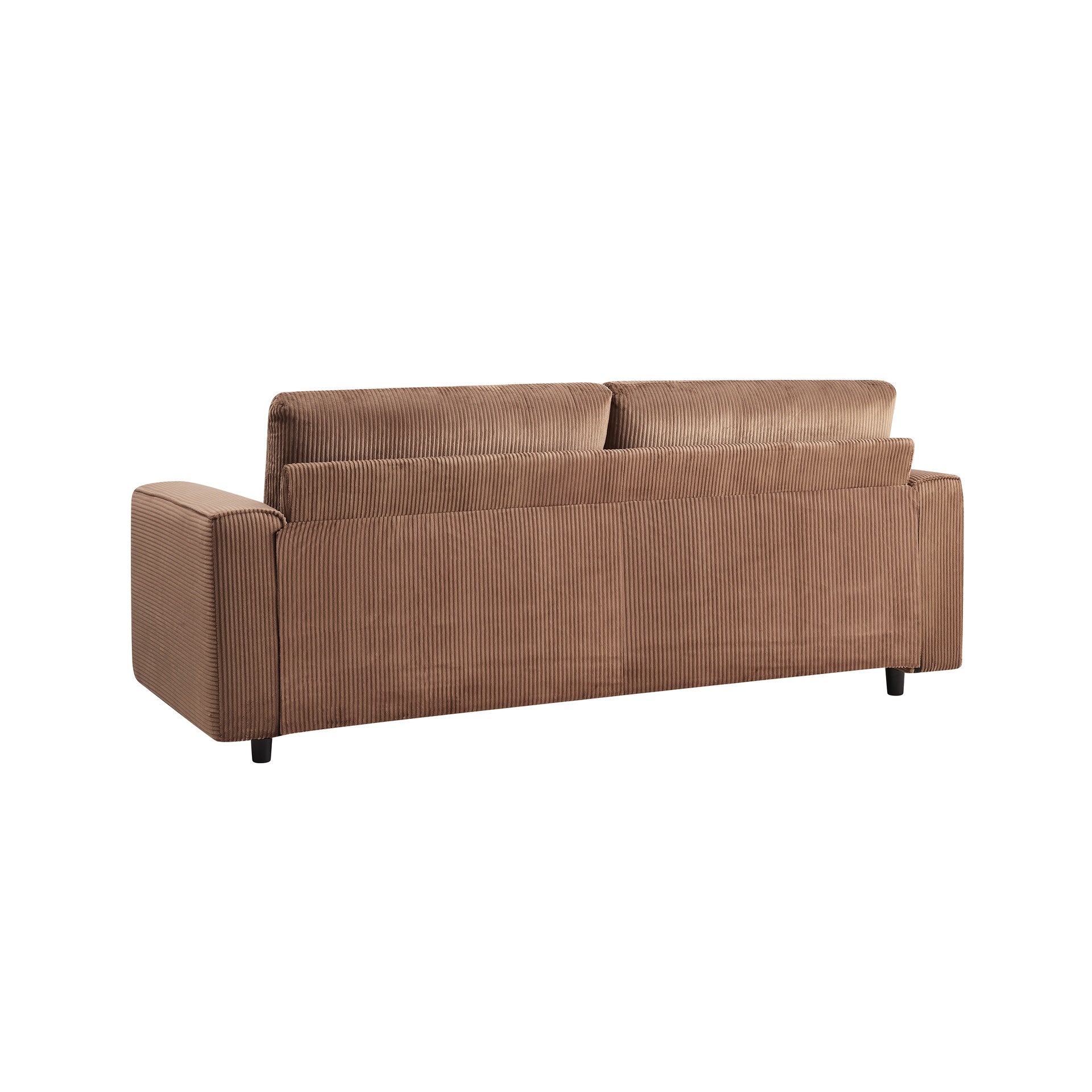 Modern Minimalist 3-Seater Corduroy Sofa, Brown, Suitable for Daily Home Use