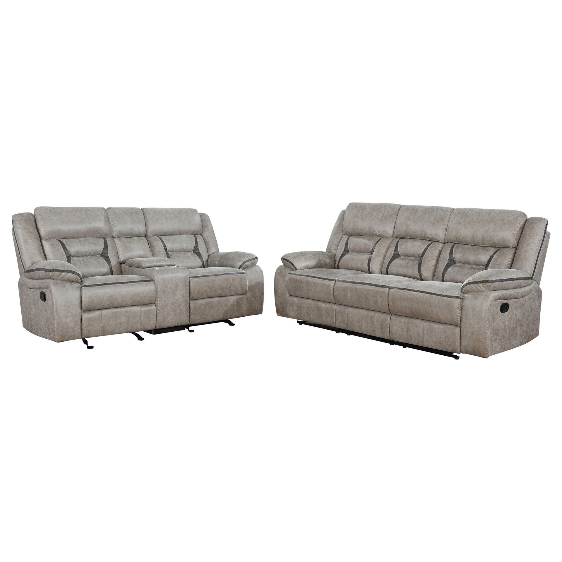 Brazelton Taupe 2-piece Pillow Top Arm Motion Living Room Set