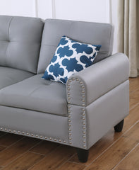 Irine Faux Leather Sectional Sofa with Ottoman
