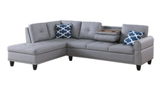 Irine Faux Leather Sectional Sofa with Ottoman