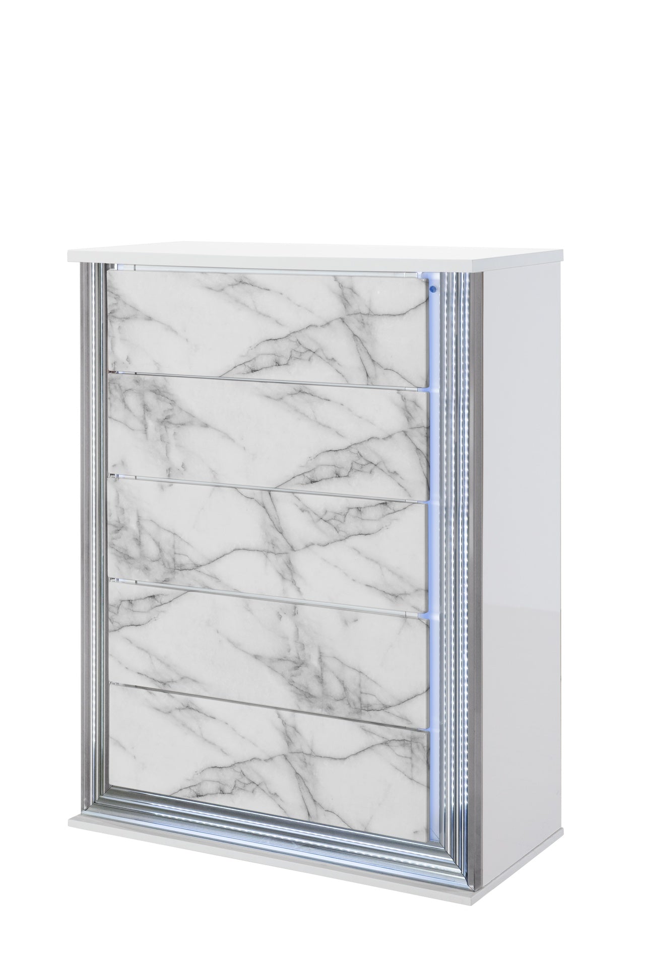 MOON WHITE MARBLE CHEST WITH LED