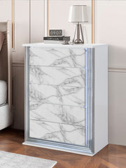 MOON WHITE MARBLE CHEST WITH LED