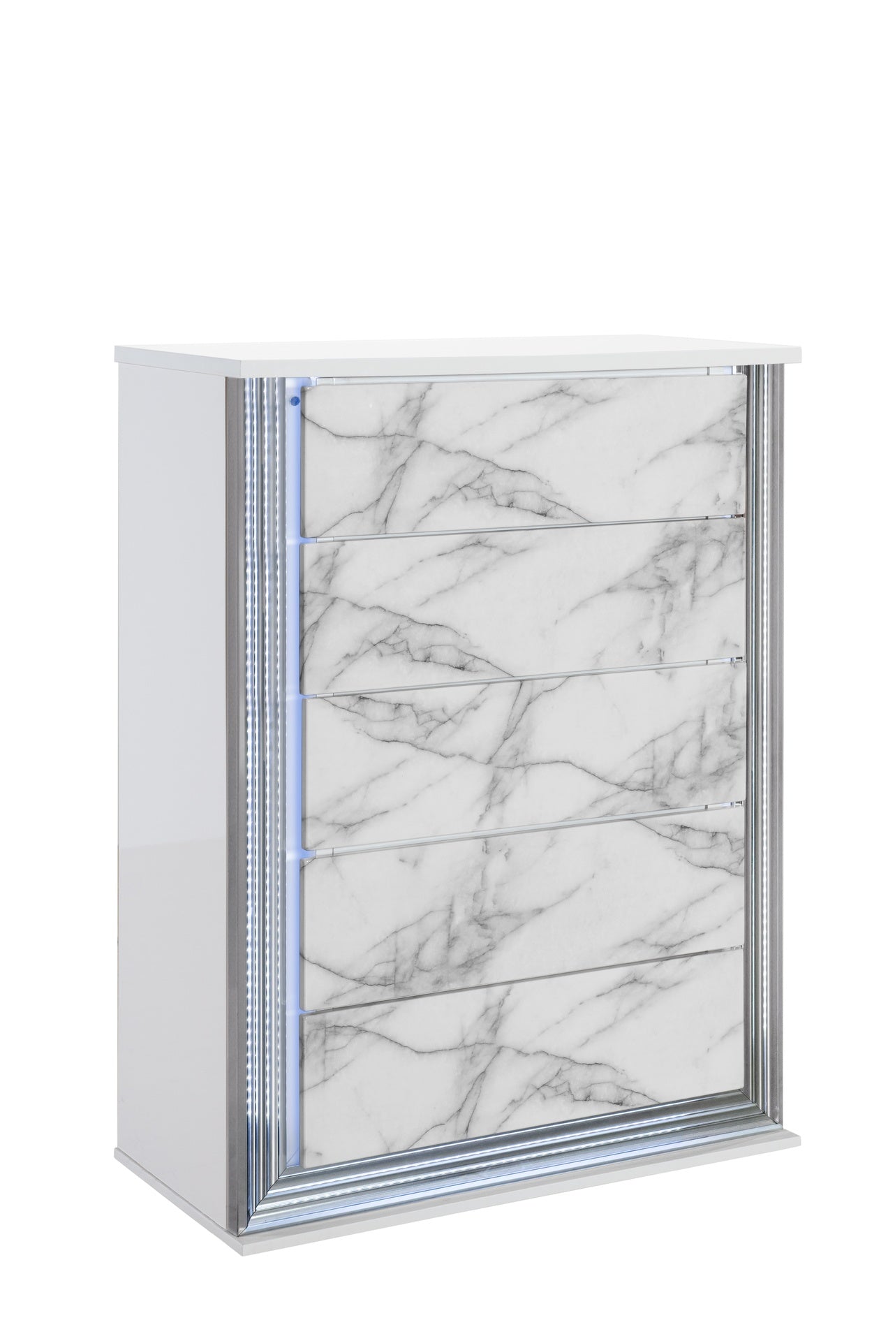 MOON WHITE MARBLE CHEST WITH LED