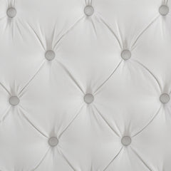 Marcella Upholstered Shelter Headboard Bed Set, King, Bright White Polyester