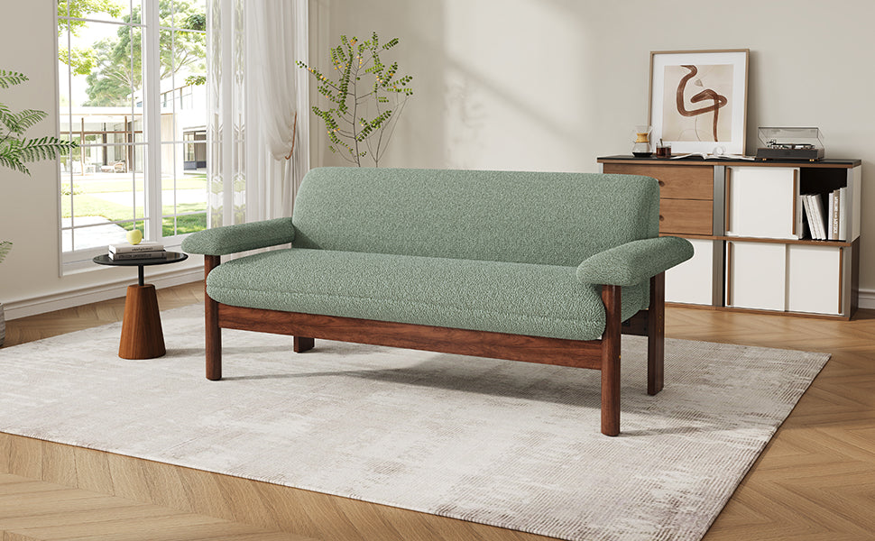 Modern Loveseat Sofa 2 Seater Couch 72.8" Loveseat Couch with Armrest Pillows for Living Room or Small Space, Green