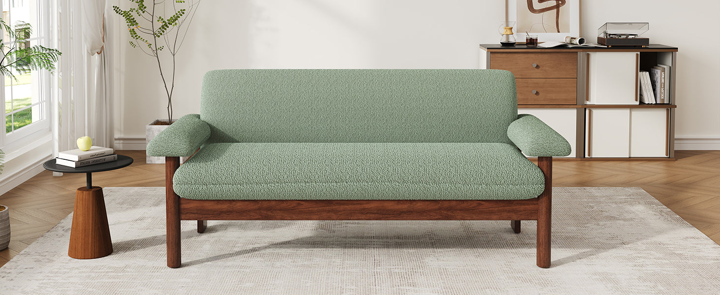 Modern Loveseat Sofa 2 Seater Couch 72.8" Loveseat Couch with Armrest Pillows for Living Room or Small Space, Green